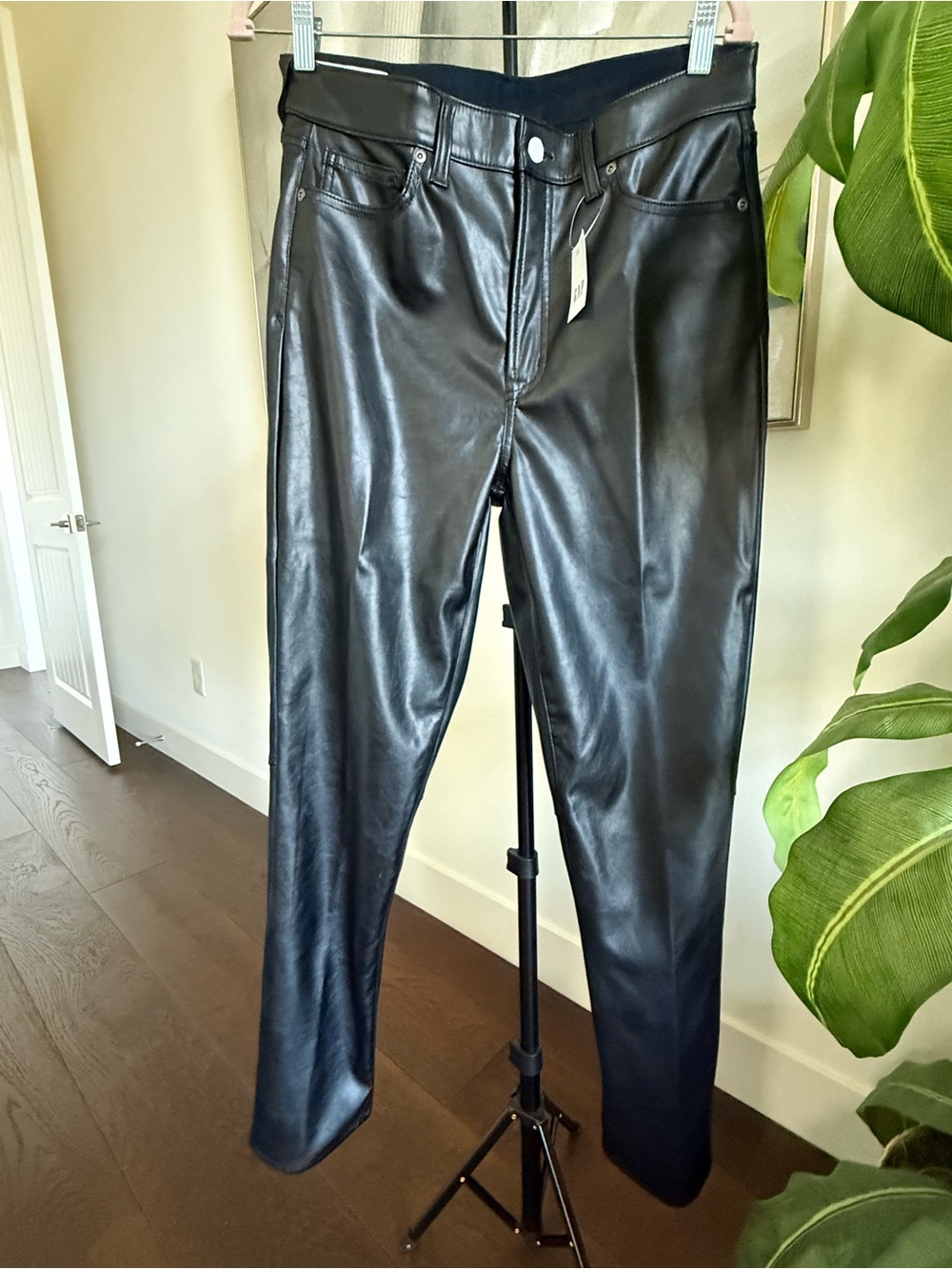 Black Faux Leather Skinny Pants